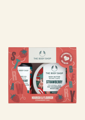 NOURISH & FLOURISH jahodové malé darčekové duo - The Body Shop