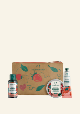 NOURISH & FLOURISH darčeková taštička s jahodou - The Body Shop